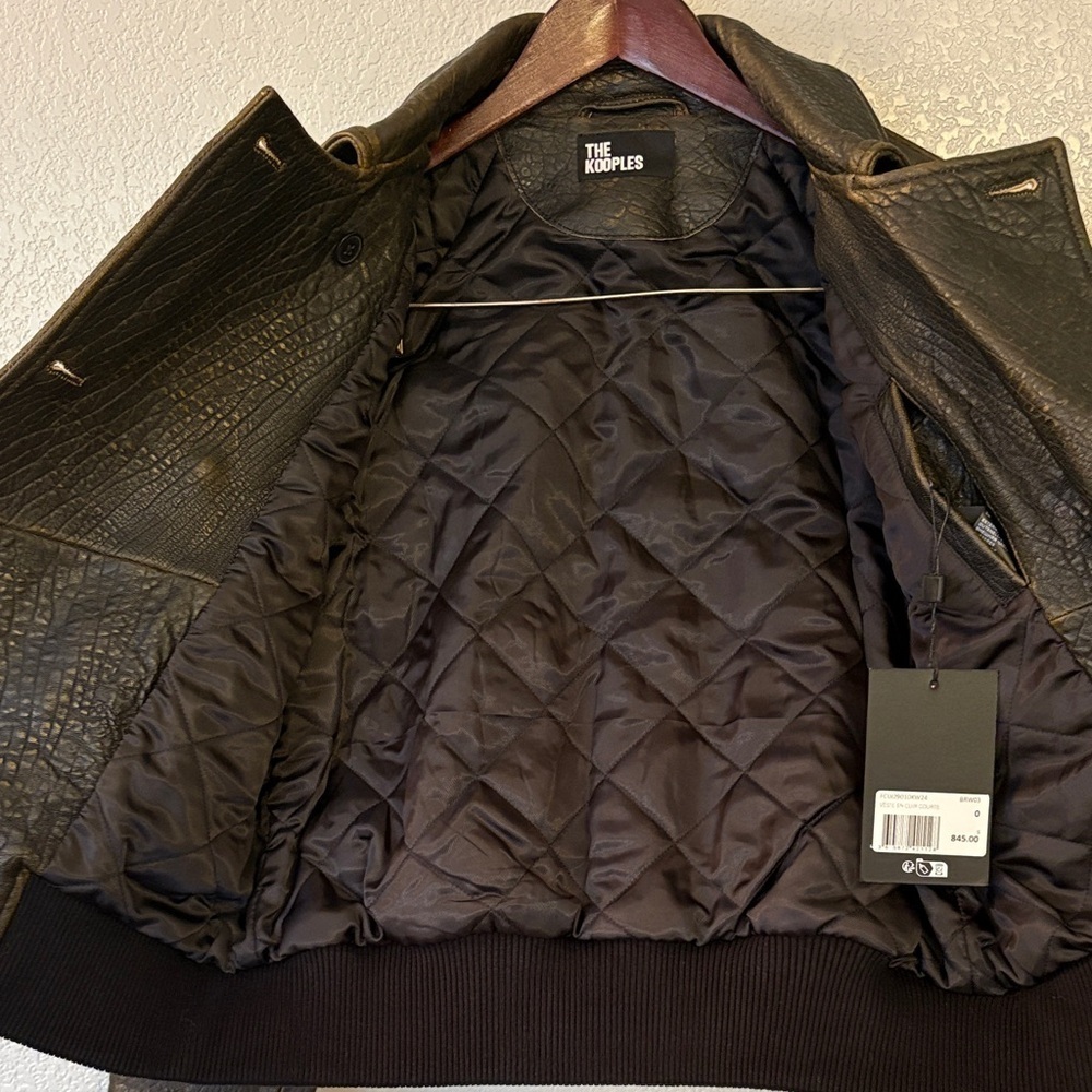 The Kooples Textured Black Sheep Leather Jacket - Picture 10 of 11